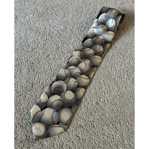 Parquet Baseball Tie Silk Novelty Collage American Pastime Sports Fan